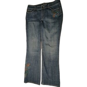 Chico's P Embellished Girlfriend Cropped Flared Jeans Size 1.5 short (10M) #545C